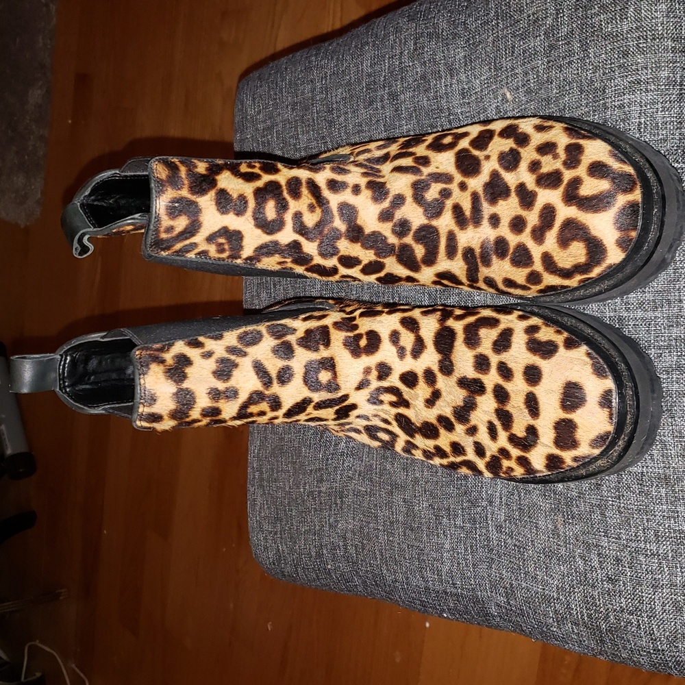 Cheetah print booties